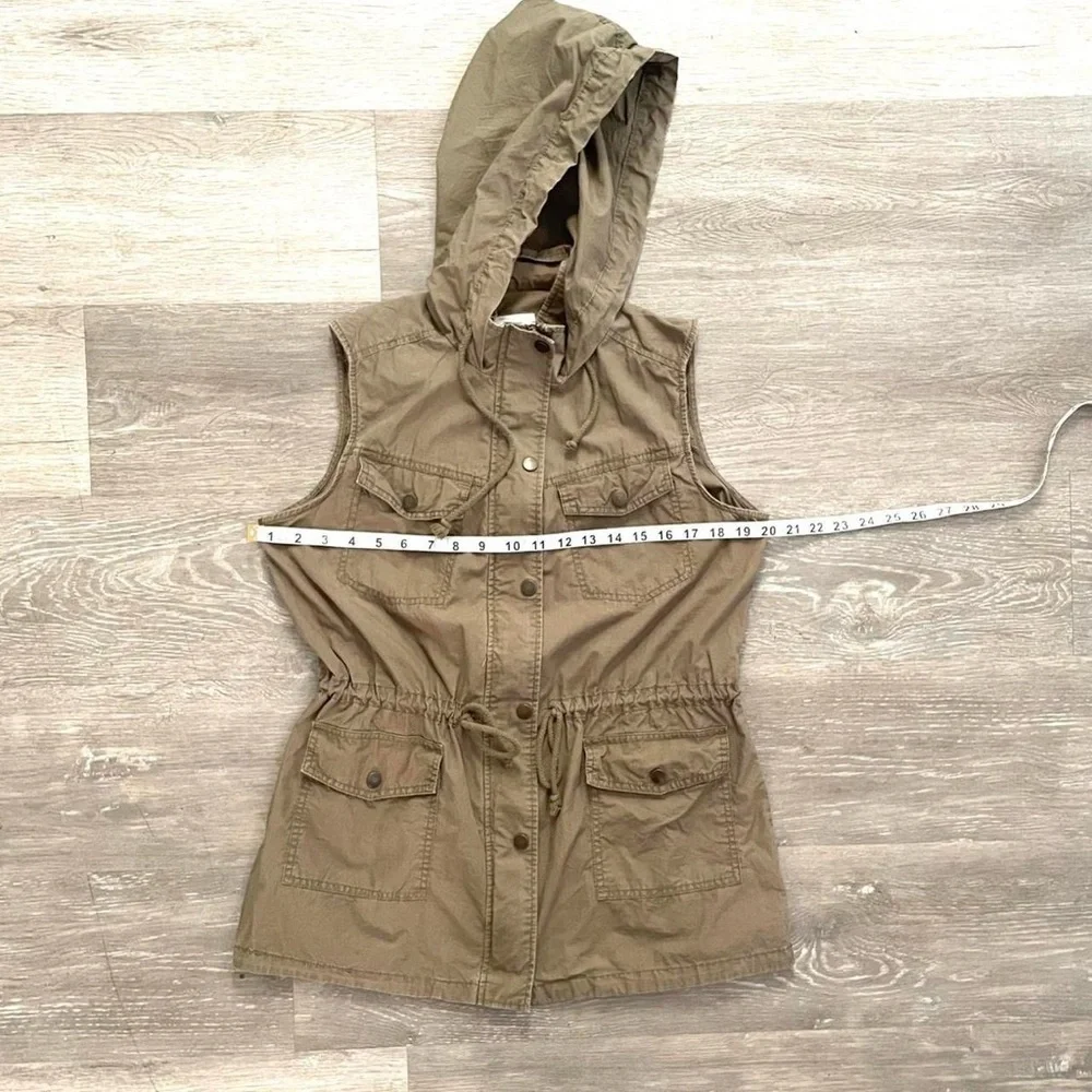 Juniors L Mudd Olive Green sleeveless Utility Vest